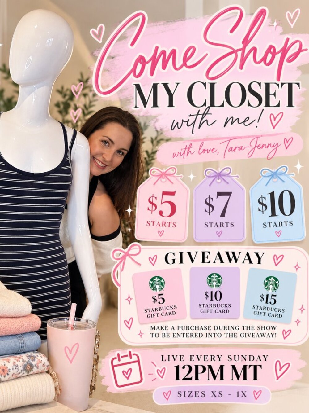 Coffee’s On Me SUNDAYS! $5+ Starts 💕 xo Tara-Jenny